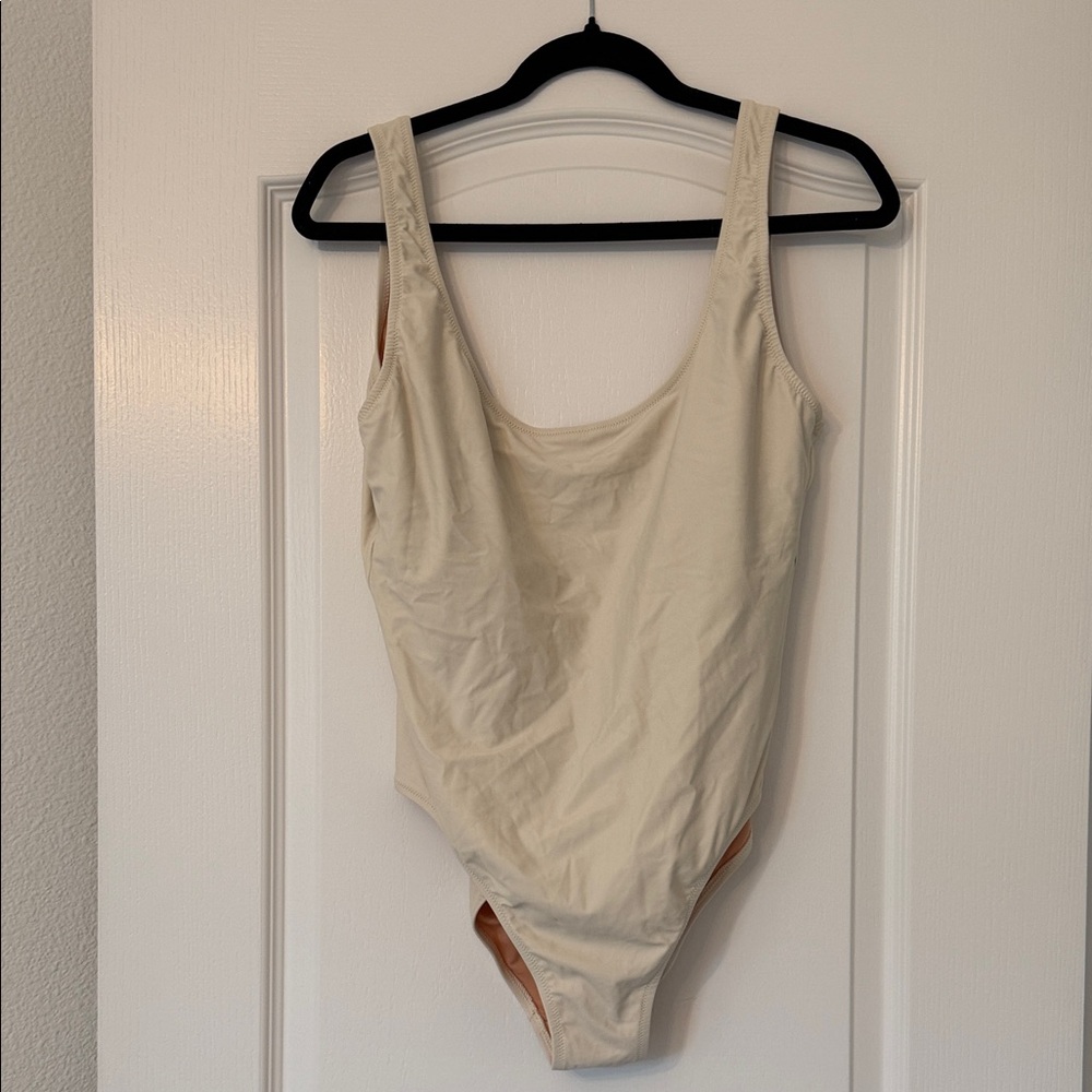 J Crew Heritage Scoop Back Cream One-Piece Swimsuit